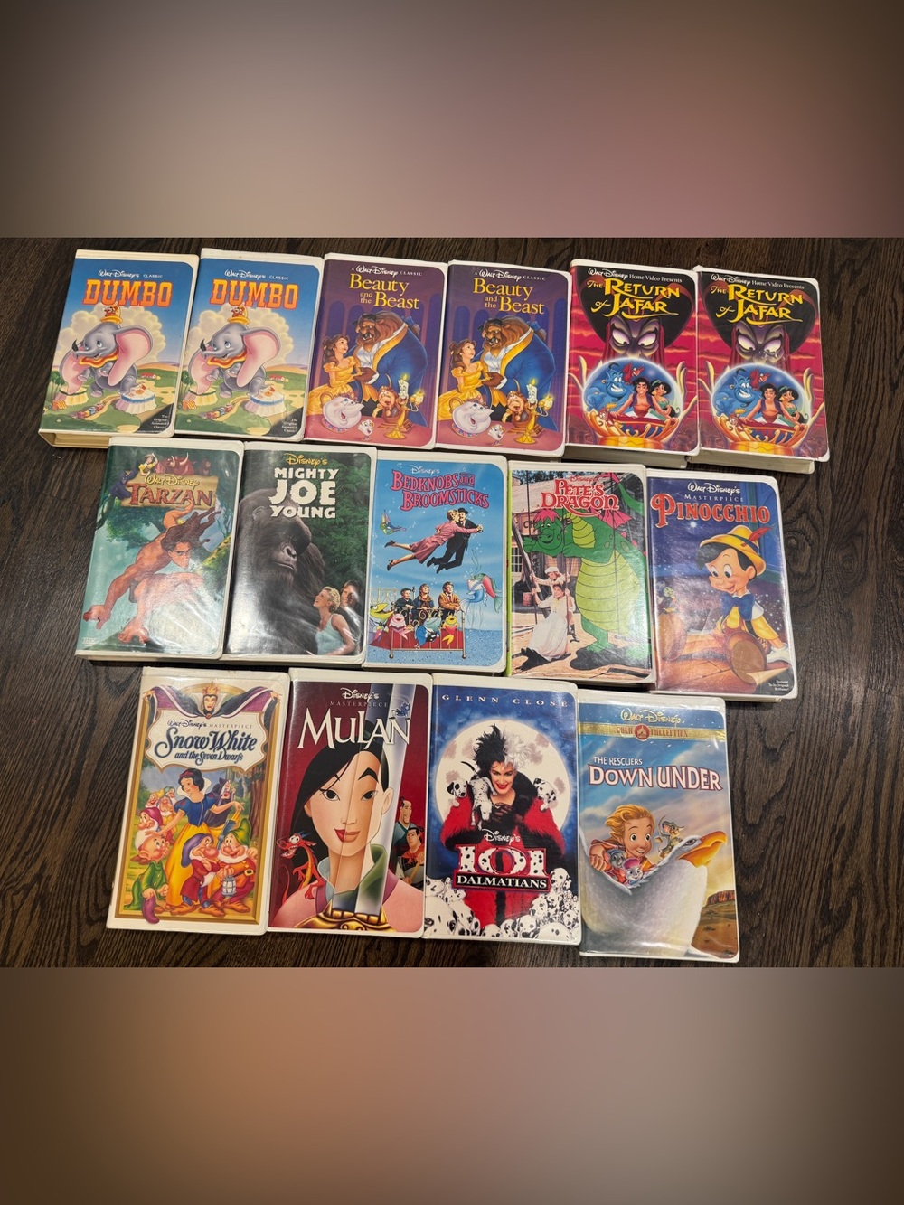 Lot of Disney Classic VHS Tapes  Dumbo, Tarzan, Mulan, Pinocchio & More
